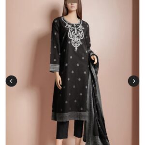 3_piece embroidered jacquard lawn#saya