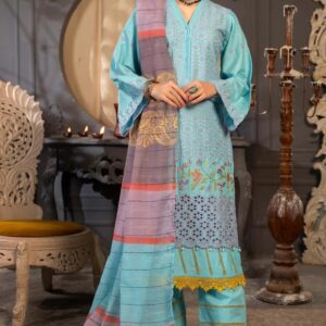 3piece schiffli multihead embroidered lawn