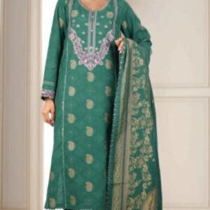 3_piece embroidered jacquard lawn #saya