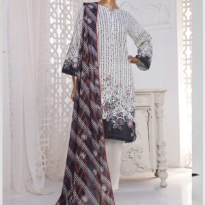 mehak 3 piece prited doria slub lawn