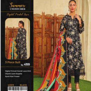 Limelight 3 piece printed chamkee Lawn