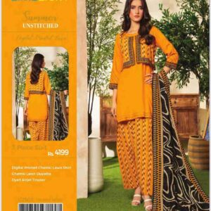 Limelight 3-piece Printed Chamki Lawn