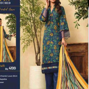 Limelight 3-piece Printed Chamki lawn